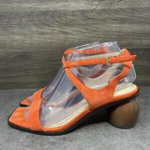 Pelle Moda Laika Low Heel Sandals Womens Size 7.5 Orange